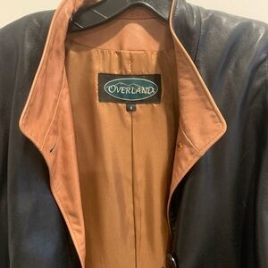 Beautiful Women’s Black leather Overland coat size 8